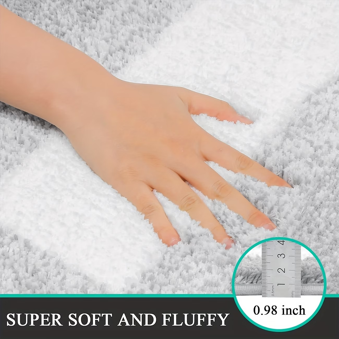 3Pc Plush Bathroom Rug Set Non-Slip Shaggy Absorbent Bath Mat Contour Toilet Rug gallery