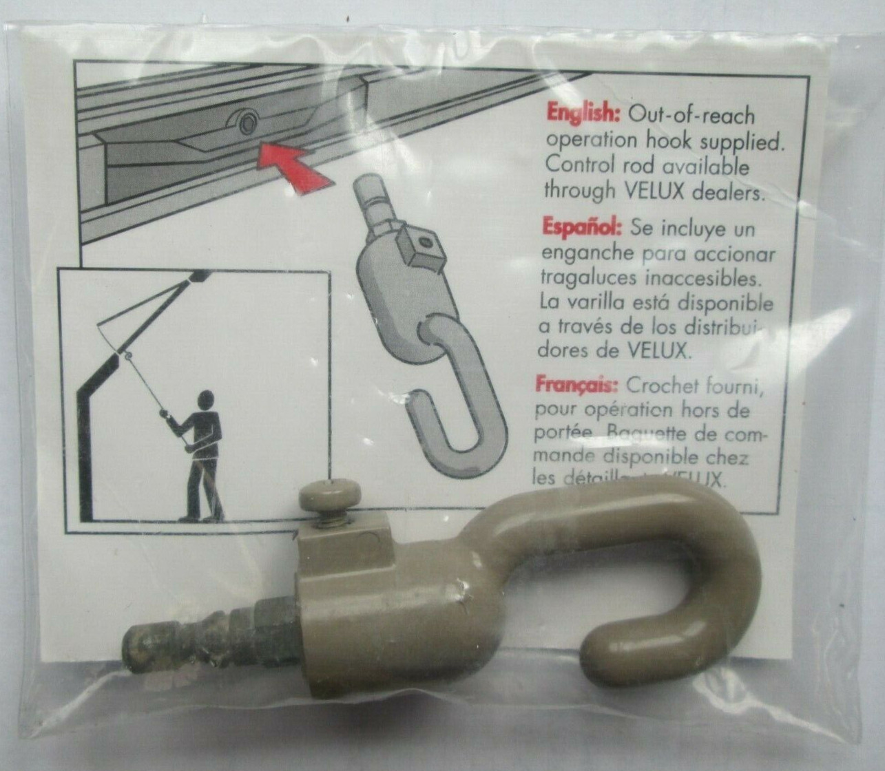 VELUX SKYLIGHT ZOZ-031 MANUAL HOOK VENTING SCISSOR OPERATING 017690 HEX ADAPTOR gallery
