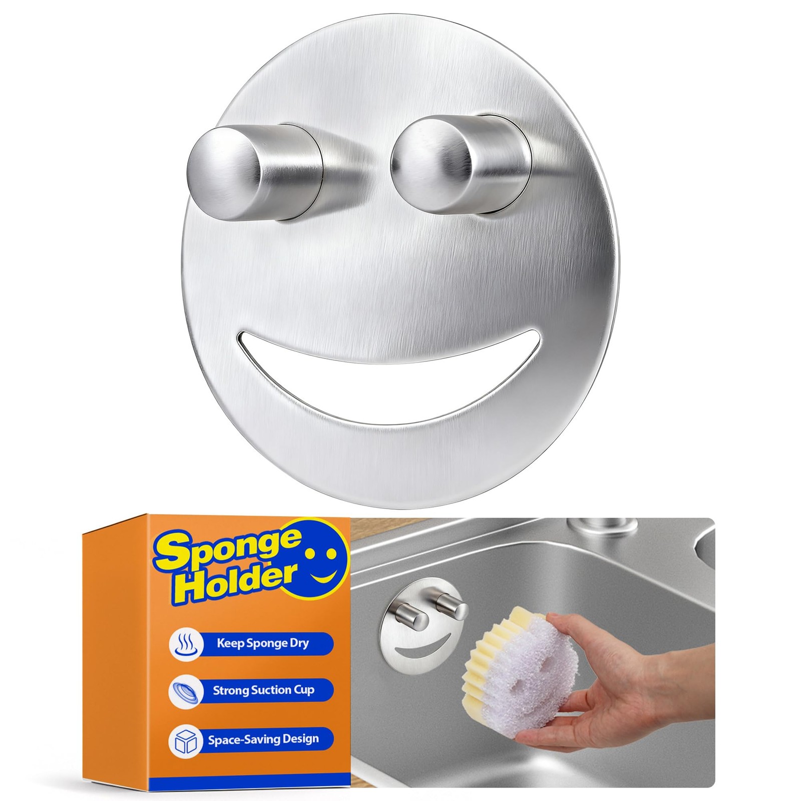 Stainless Steel Sponge Holder For Scrub Daddy Mommy Sponge Bathroom Kitchen Sin gallery