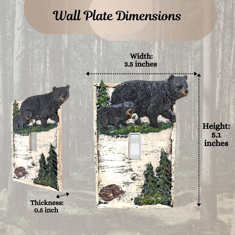 Bear Single Toggle Light Switch Cover Wall Plate Cabin Lodge Log Home Decor gallery