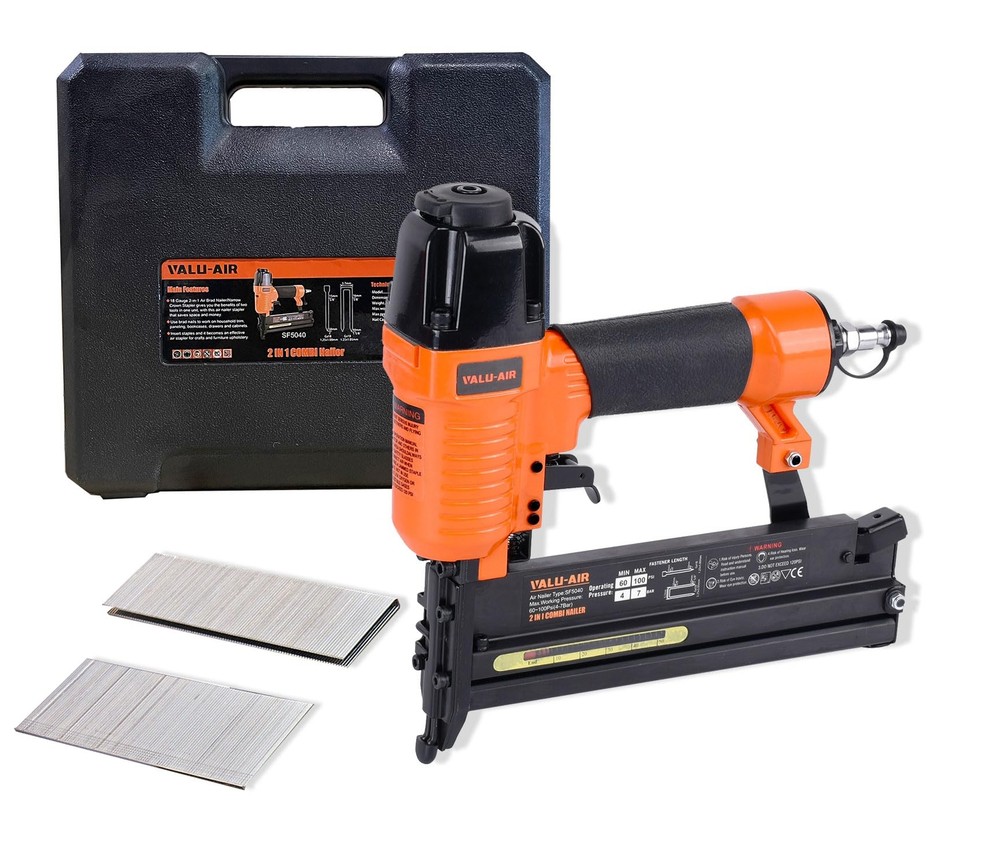 Sf5040 2" 18 Gauge 2 In 1 Pneumatic Brad Nailer And Stapler With Carrying Ca
