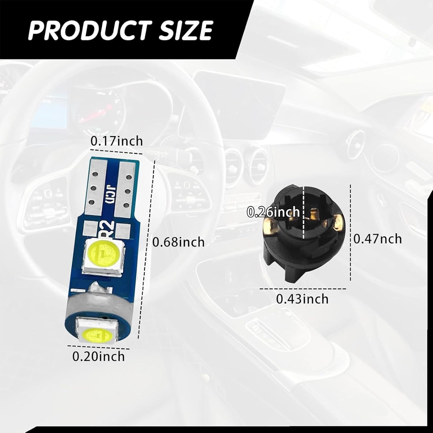 74 Led Bulb Dash Lights Super Bright, T5 37 74 LED Bulb with Twist Lock Socket P gallery