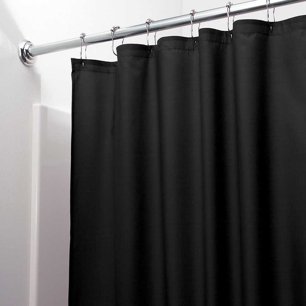 Magnetized Shower Curtain Liner Mildew Resistant Vinyl Free Shipping (Black) gallery