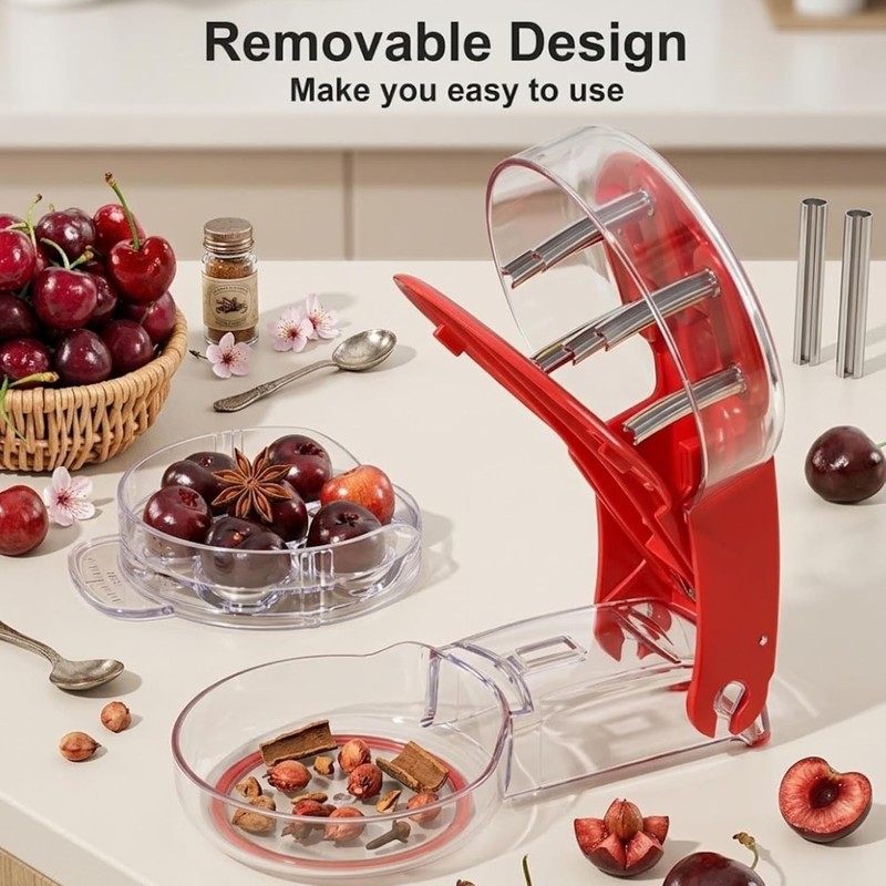 Cherry Pitter Tool 6 Cherry Pit Remover Stainless Steel Olive Pitter Red gallery