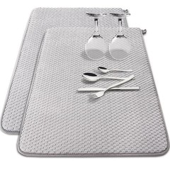2 Pack Microfiber Dish Drying Mat,24 x 17 inch Super 2 PCS 24 x 17 inch