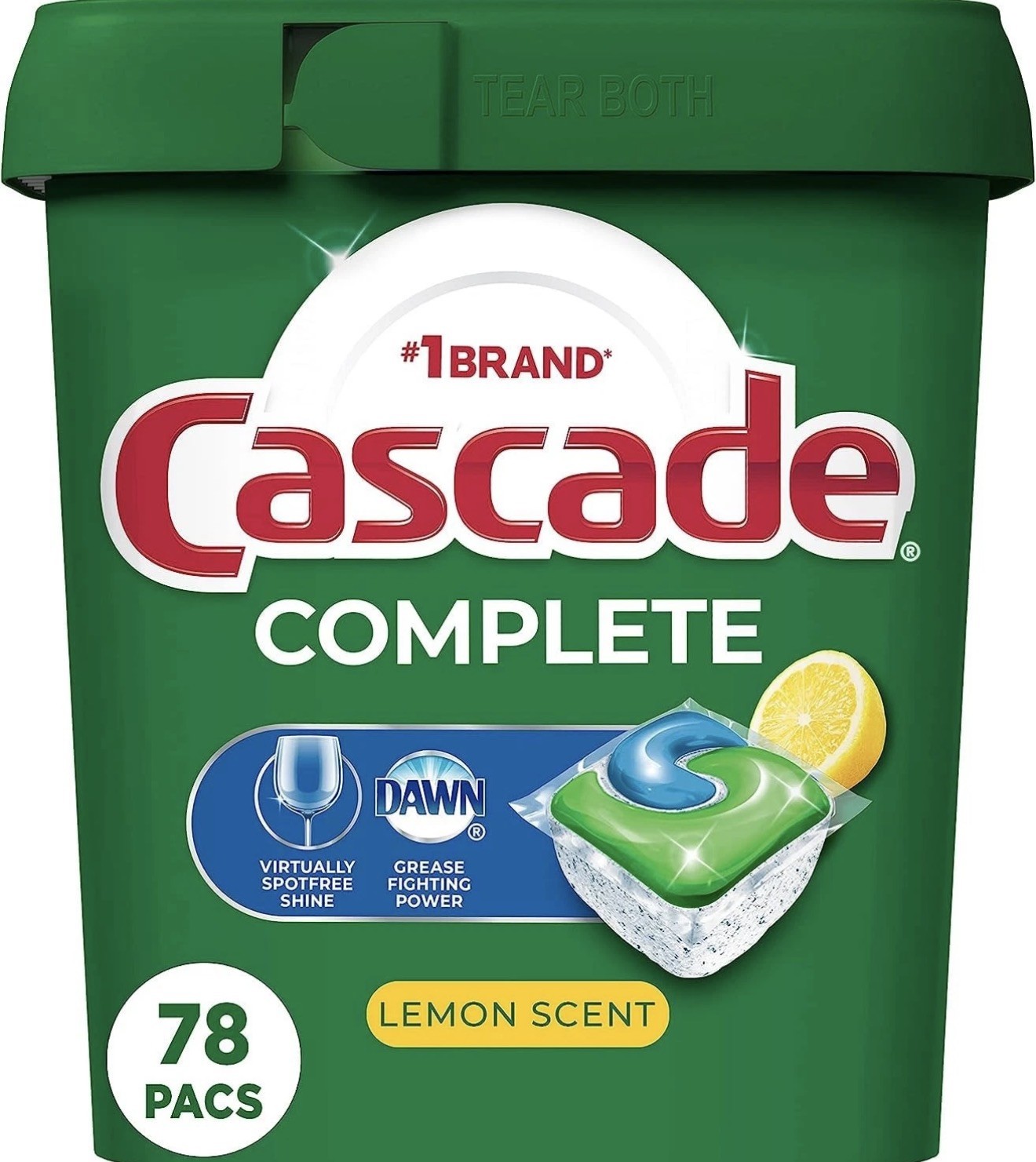 Cascade Complete Dishwasher Detergent Pods Lemon Scent 78 Count gallery