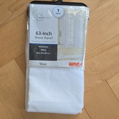 Mainstays Sheer Panel White Polyester Curtain 59×63 in Rod Pocket