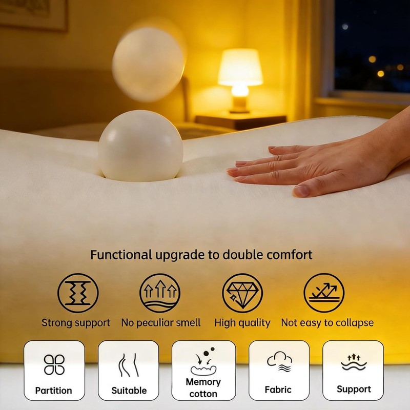 Cloud Artisan Couples' Positioning Wedge Pillow – 27-Degree Memory Foam Support gallery