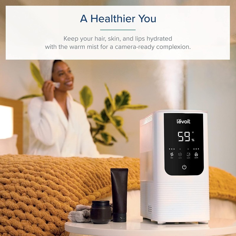 LEVOIT Humidifiers for Home, Smart Warm/Cool Mist Air Humidifier, OasisMist4.5L gallery
