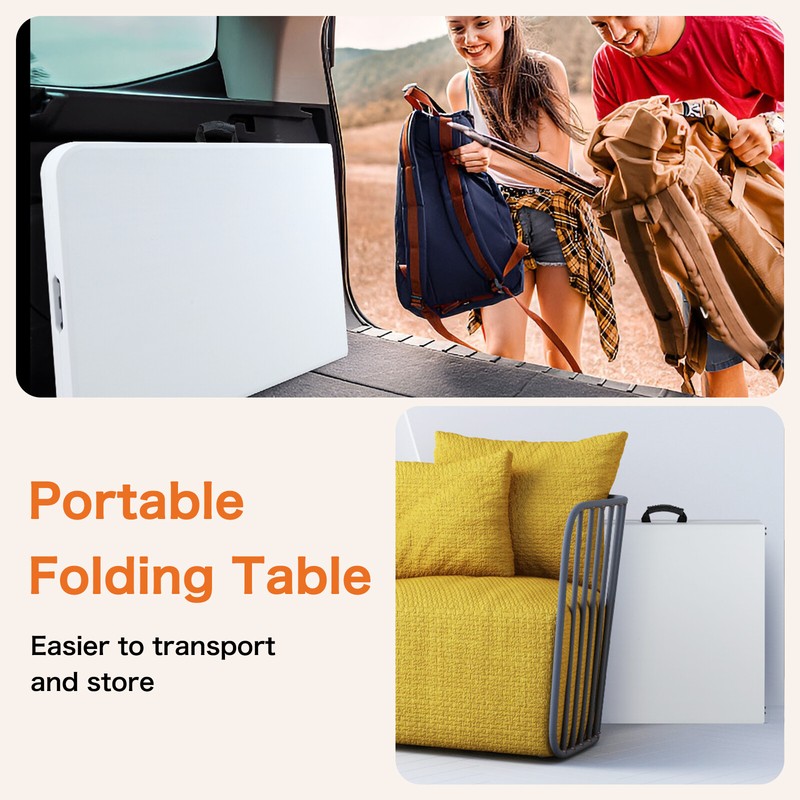Heavy Duty 8/6/4 Folding Table: Portable, 300lbs Capacity, Ideal for Home, Party gallery
