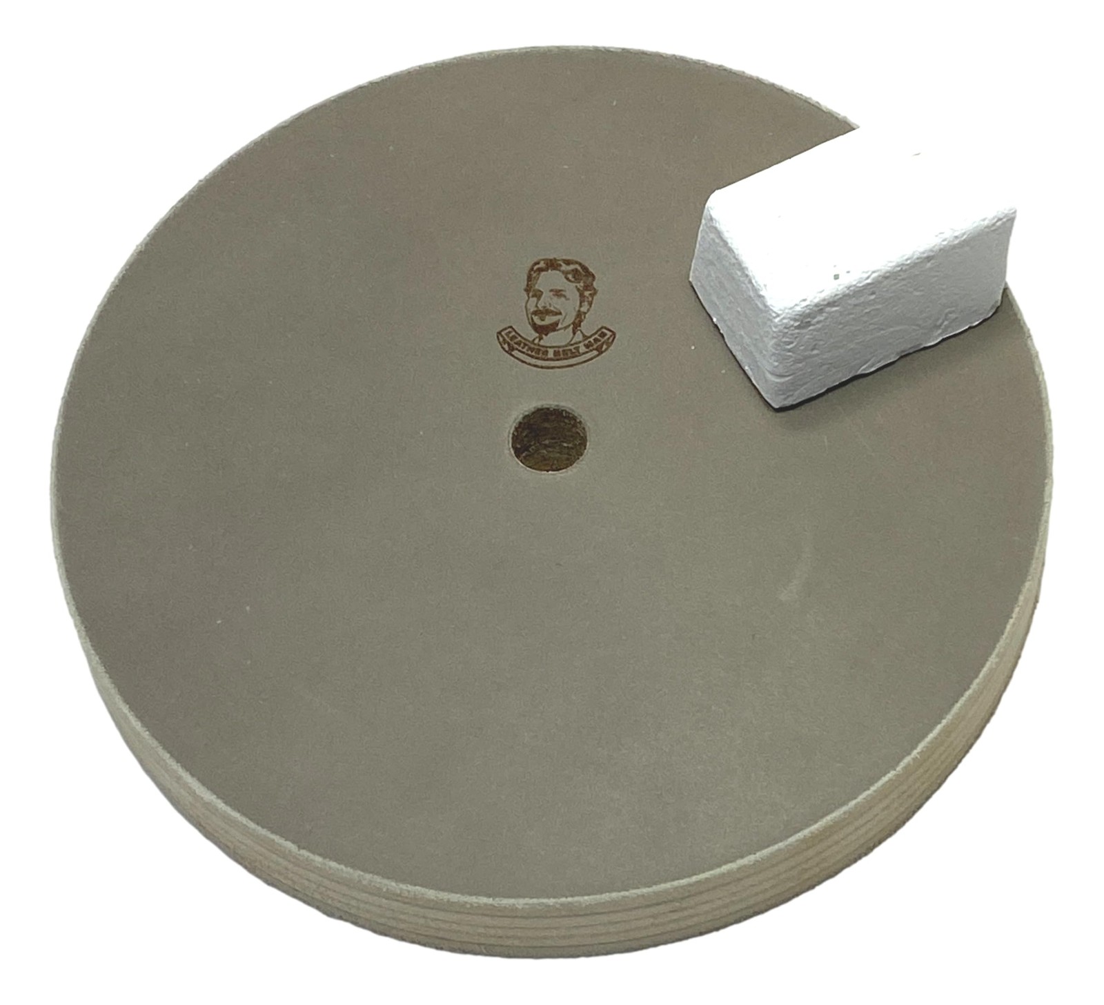 6" (3/4" Width) Leather Honing/Stropping Wheel - Fits 1/2" Arbor - Buffing Co... gallery
