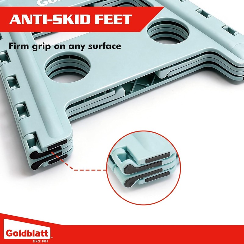 Goldblatt 2PC 12.5" Folding Step Stool Heavy Duty Plastic Stool 300 lbs Capacity gallery