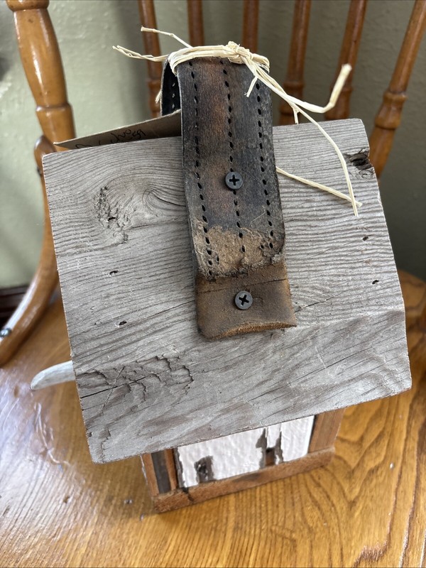 RUSTIC BIRDHOUSE Handmade Recycled/Repurposed Material, Horse Harness, Barn Wood gallery