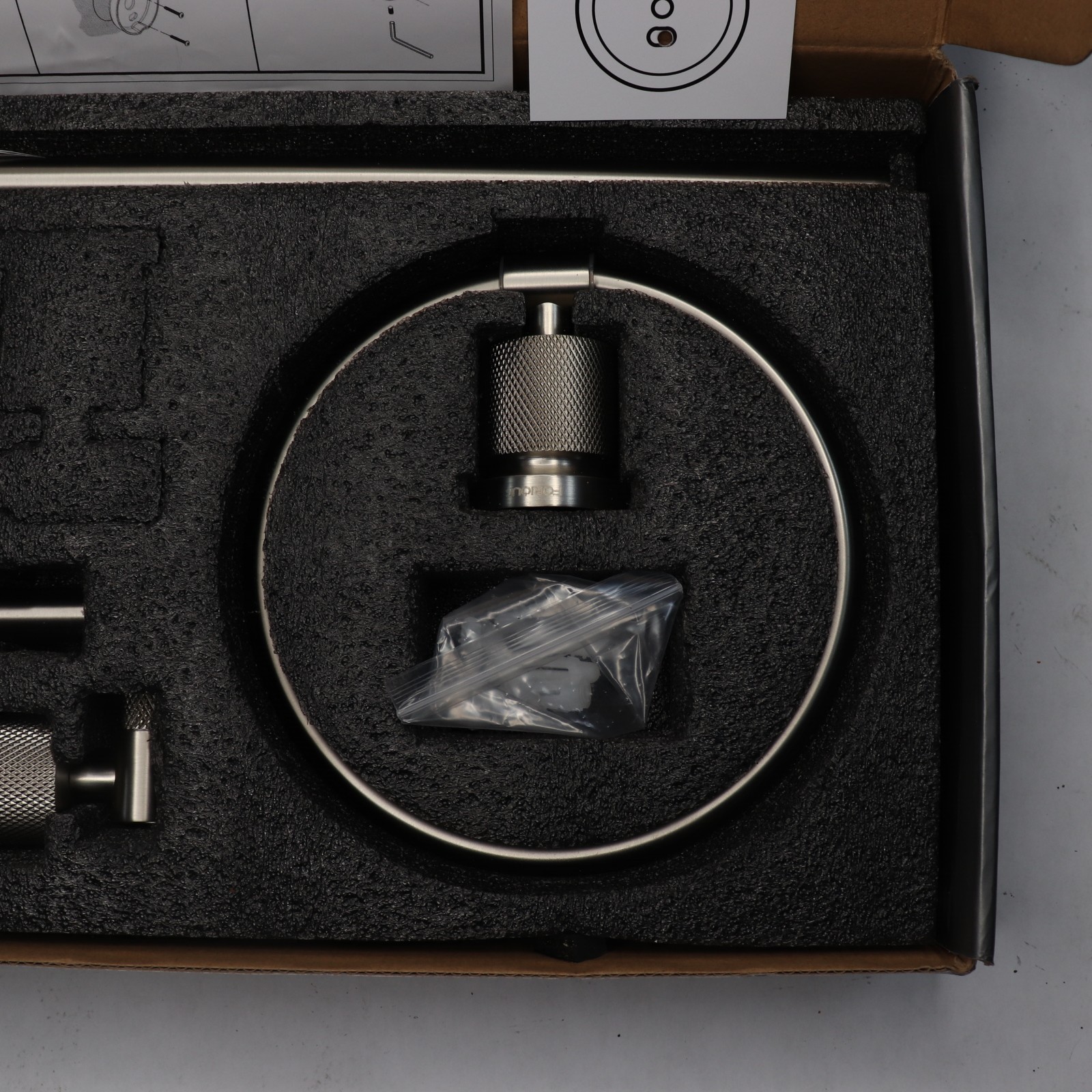 Forious Decorative Bathroom Hardware Set Zinc Brushed Nickel LL19011BN3A gallery