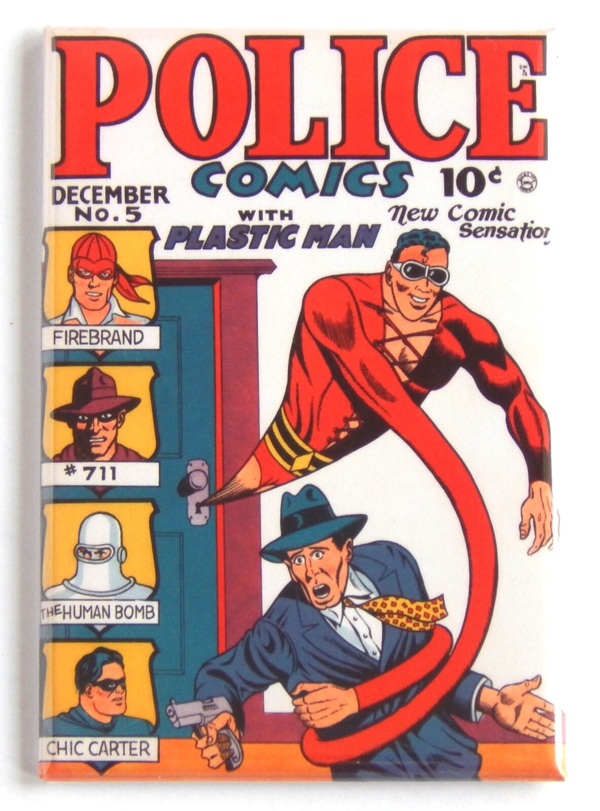 Police Comics #5 FRIDGE MAGNET comic book plastic man gallery