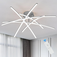Semi Flush Mount Ceiling Light, 32.8” Dimmable LED Chandelier Modern Ceiling Lig