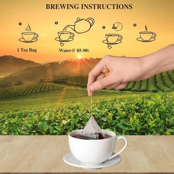 SAN CHA Turmeric Tea, 25 Pyramid Tea Bags, Green Tea Blended With Curcumin Rich gallery