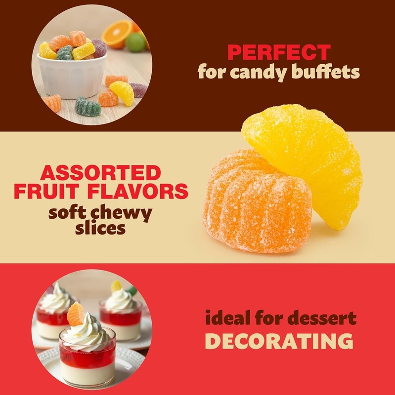Fruit Slices 1-Pound Bag | Assorted Flavors Jellies | Dye Free Candy gallery