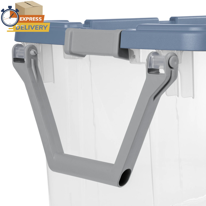 Extra-Large Wheeled Rugged Storage Bin, 160 Quart Durable, Blue, 2 Pack ✌️👍 gallery