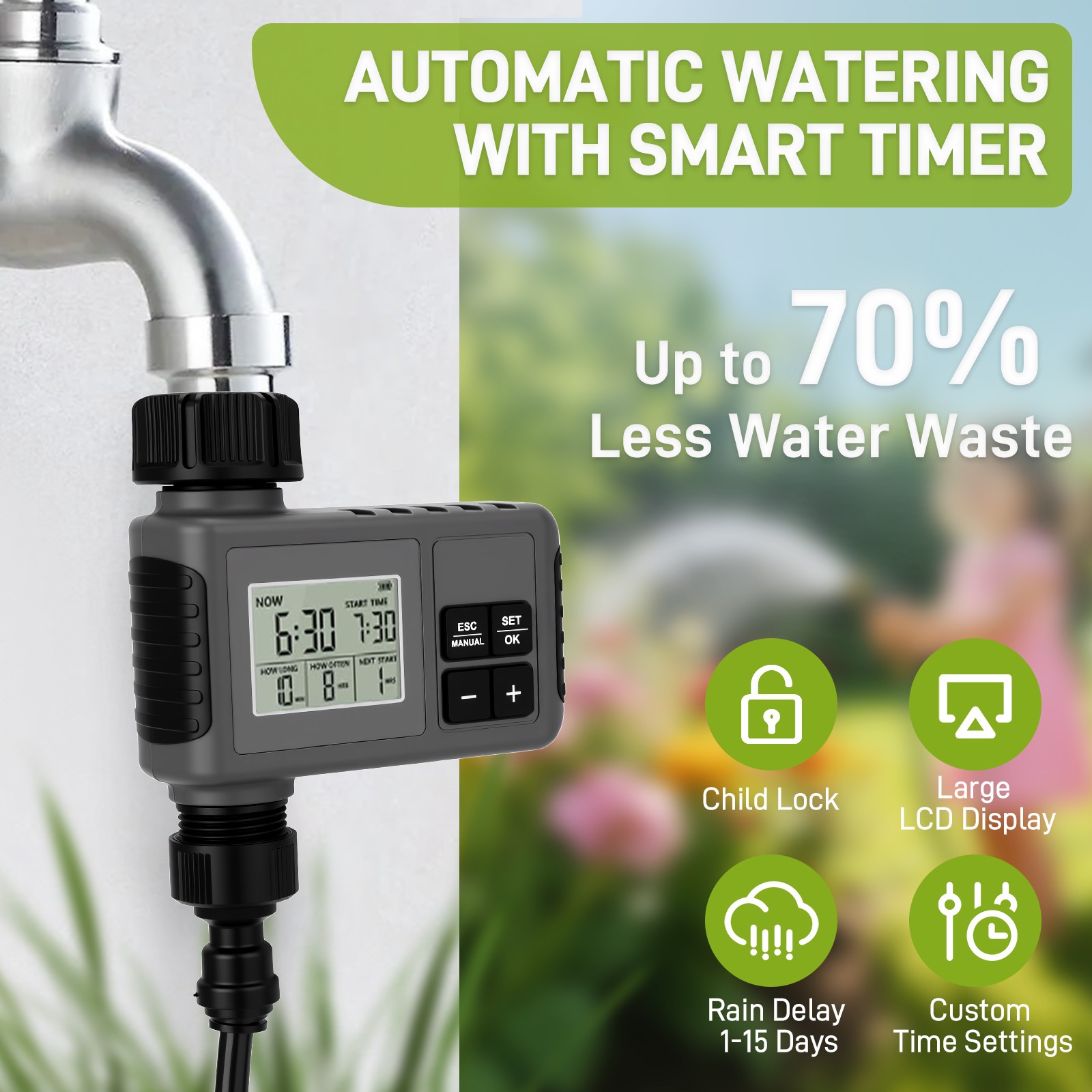 66FT Drip Irrigation System w/Timer Automatic Garden Watering for Lawn & Plant gallery