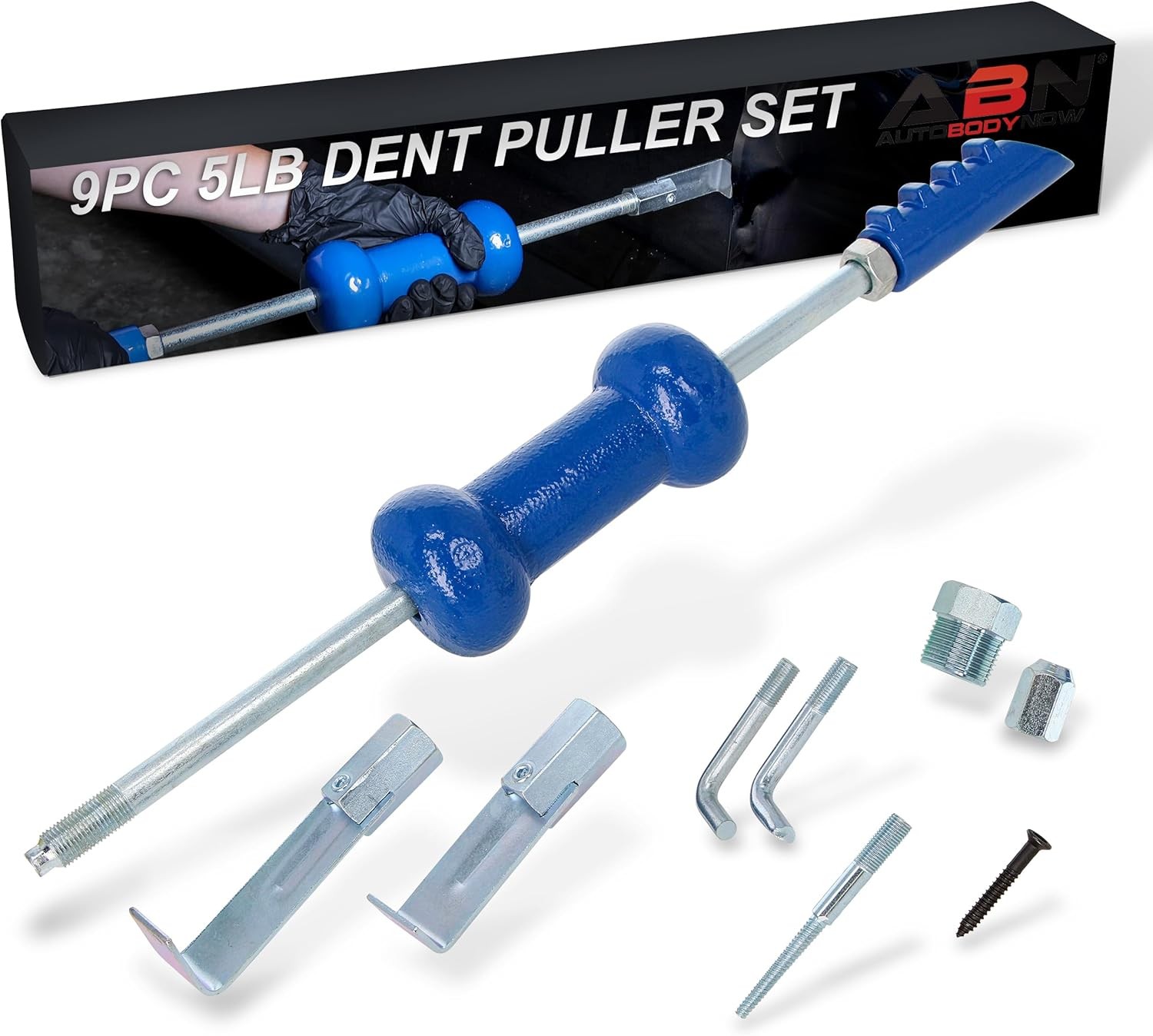Auto Slide Hammer 9-Piece Set, 5lb Pound – Puller Kit for Small Hail Dent gallery