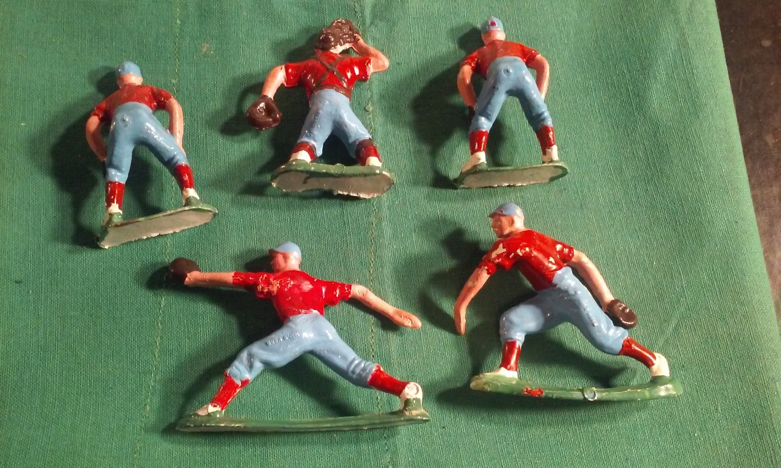 5 Vintage Baseball Players Cake Toppers Miniature Figures 1950's-60's Hong Kong gallery