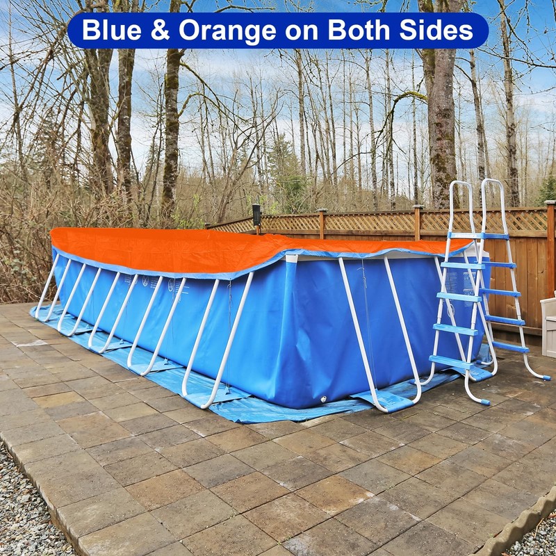 17FT Double Sided Pool Floor Mat Heavy Duty Square Pool Liner Pad Protector gallery
