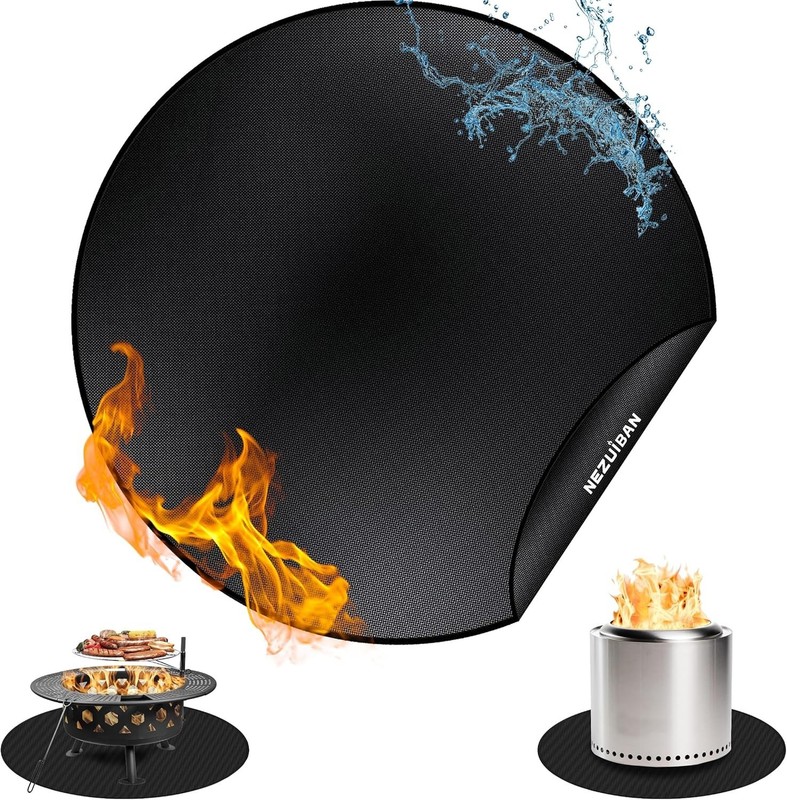 Durable 36” Fire Pit Mat with Double-Sided Silicone - Easy to Clean & Reusable gallery