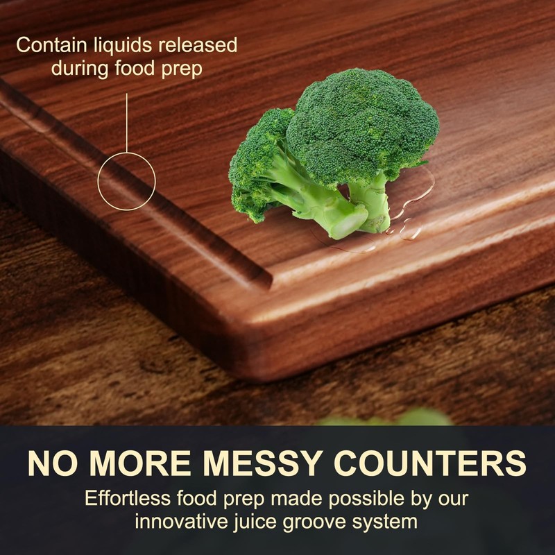 Walnut Wooden Cutting Boards for Kitchen, Solid Wood Cutting Board Set - Char... gallery