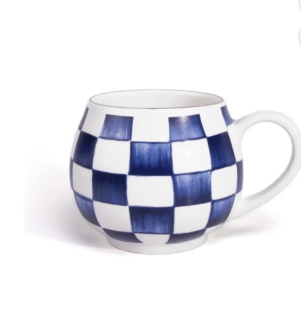 Beauty & Sip Ceramic Coffee Mug Cup Blue/White Butterfly - 3 Piece Manicure Set gallery