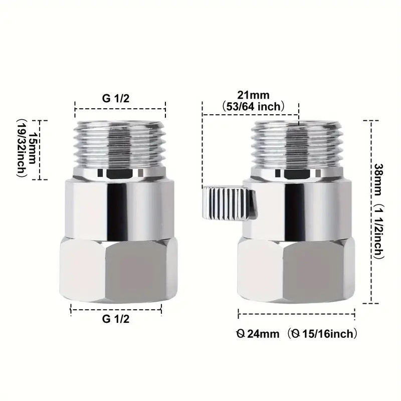 G1/2" Brass Flow Quick Control Shut-OFF Valve Shower Head Water Saver Bathroom gallery