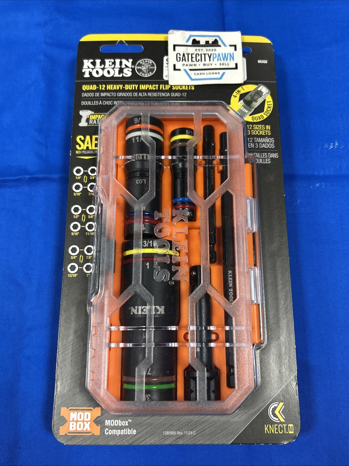 NEW - Klein Tools 653QS - QUAD 12 HEAVY DUTY IMPACT FLIP SOCKETS - FREE SHIPPING gallery