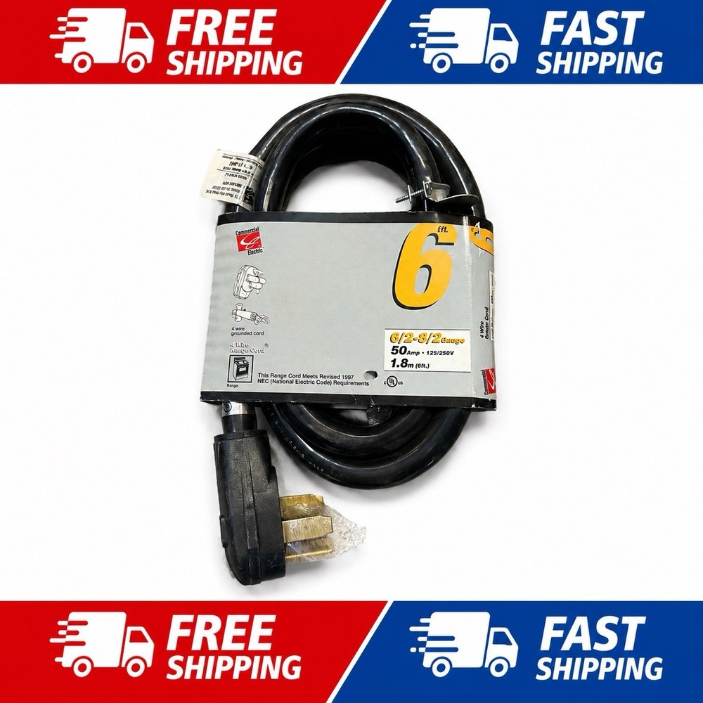 🔴HDX 4-Wire Dryer Replacement Cord 6/2-8/2 Gauge 50 Amp 6Ft. 575-052‼️