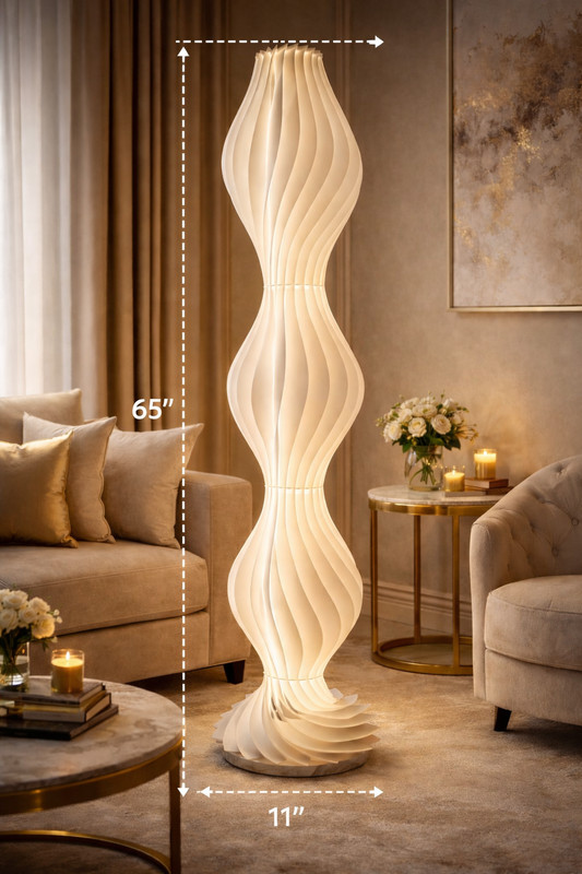 Floor Lamp 65" Dimmable w/ Remote - Tall White Sculptural Soft Light for Bedroom gallery