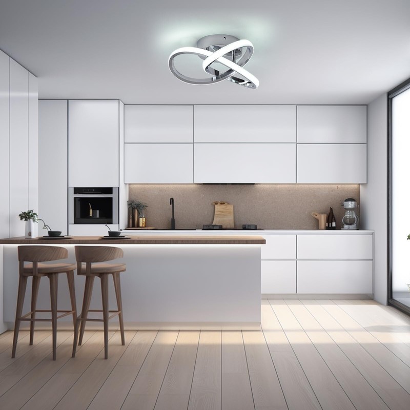 Hallway Light 20W LED Ceiling Lights Semi Flush Mount Chandelier Bedroom 6000K gallery