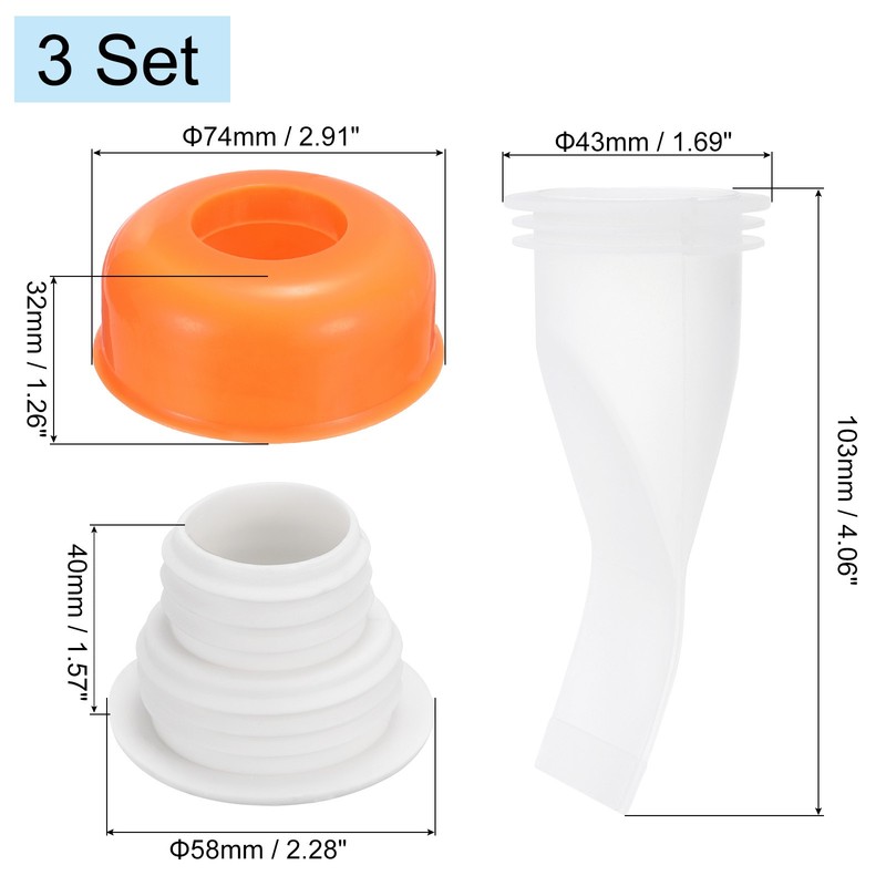 Shower Floor Drain Backflow Preventer One Way Valve Sewer Core Orange 3 Set gallery