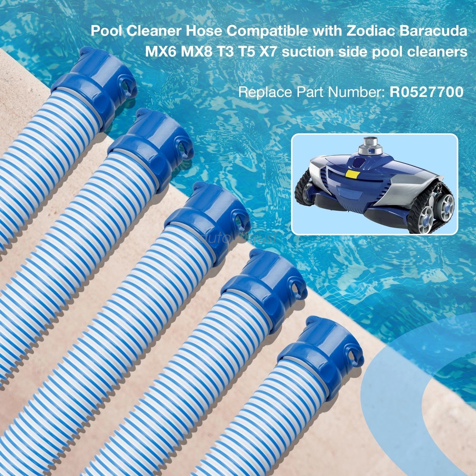 R0527700 5Pcs 39" Pool Cleaner Twist Lock Hose For Zodiac Baracuda MX6 MX8 X7 T5 gallery