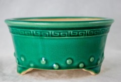 Fine Green Cactus & Succulent Planter, Drum Bonsai Pot + Mesh – 6.25″x 6.25″x 3″