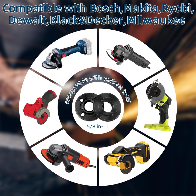 7PCS Angle Grinder Nut ＆ Angle Grinder Wrench Set， Premium 5/8-11 Flange Meta... gallery