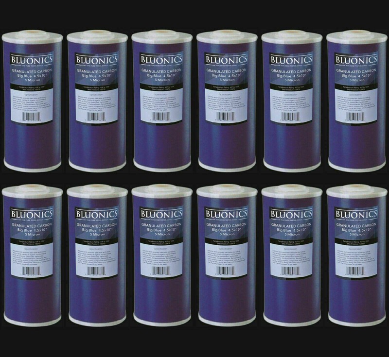 Bluonics 4.5 x10" GAC Carbon Replacement Water Filters 12 Whole House Cartridges gallery