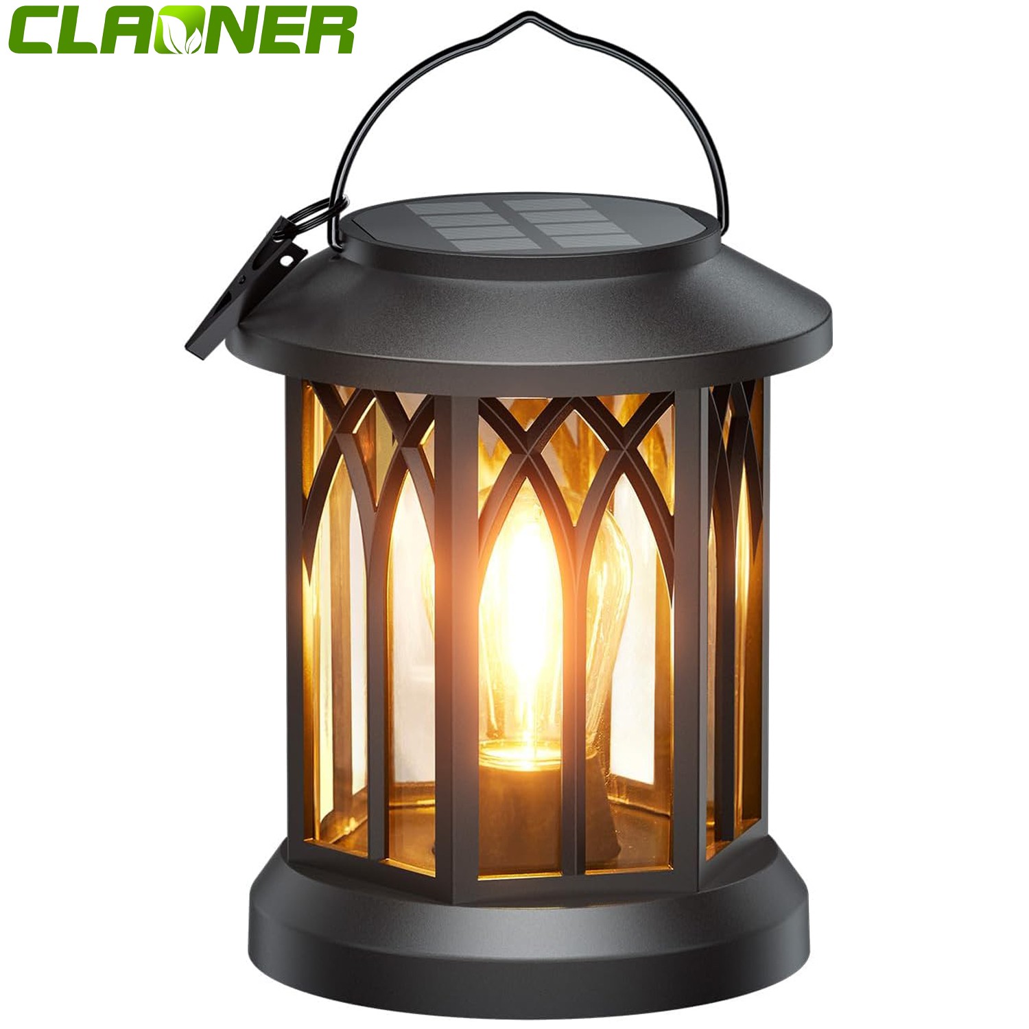 13cm Outdoor Solar Powered Hanging LED Lantern Flickering Waterproof Garden Lamp gallery