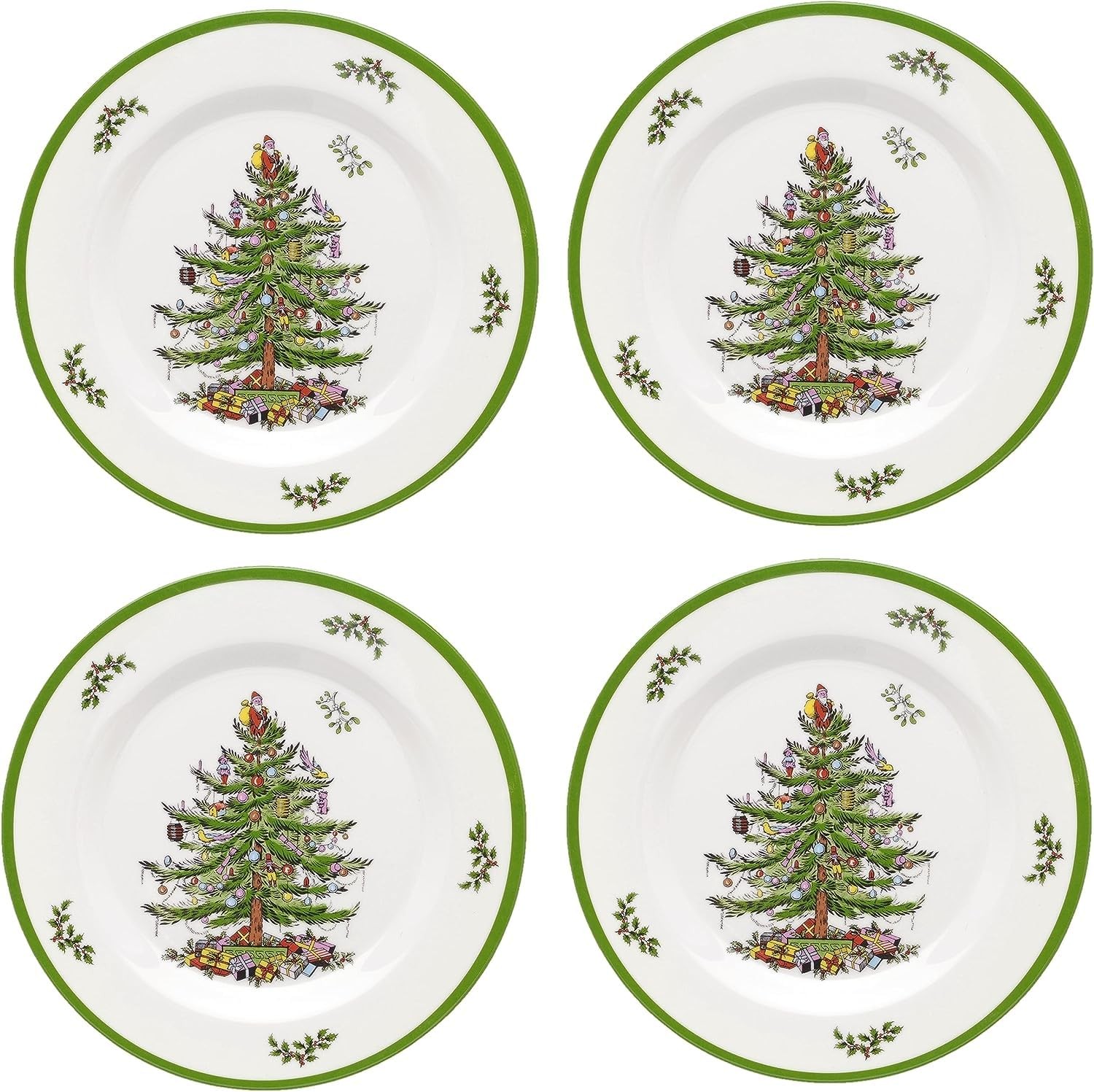 Christmas Tree Melamine Salad Plate (Set of 4) - 8 Inch Shatterproof Serving Pla gallery