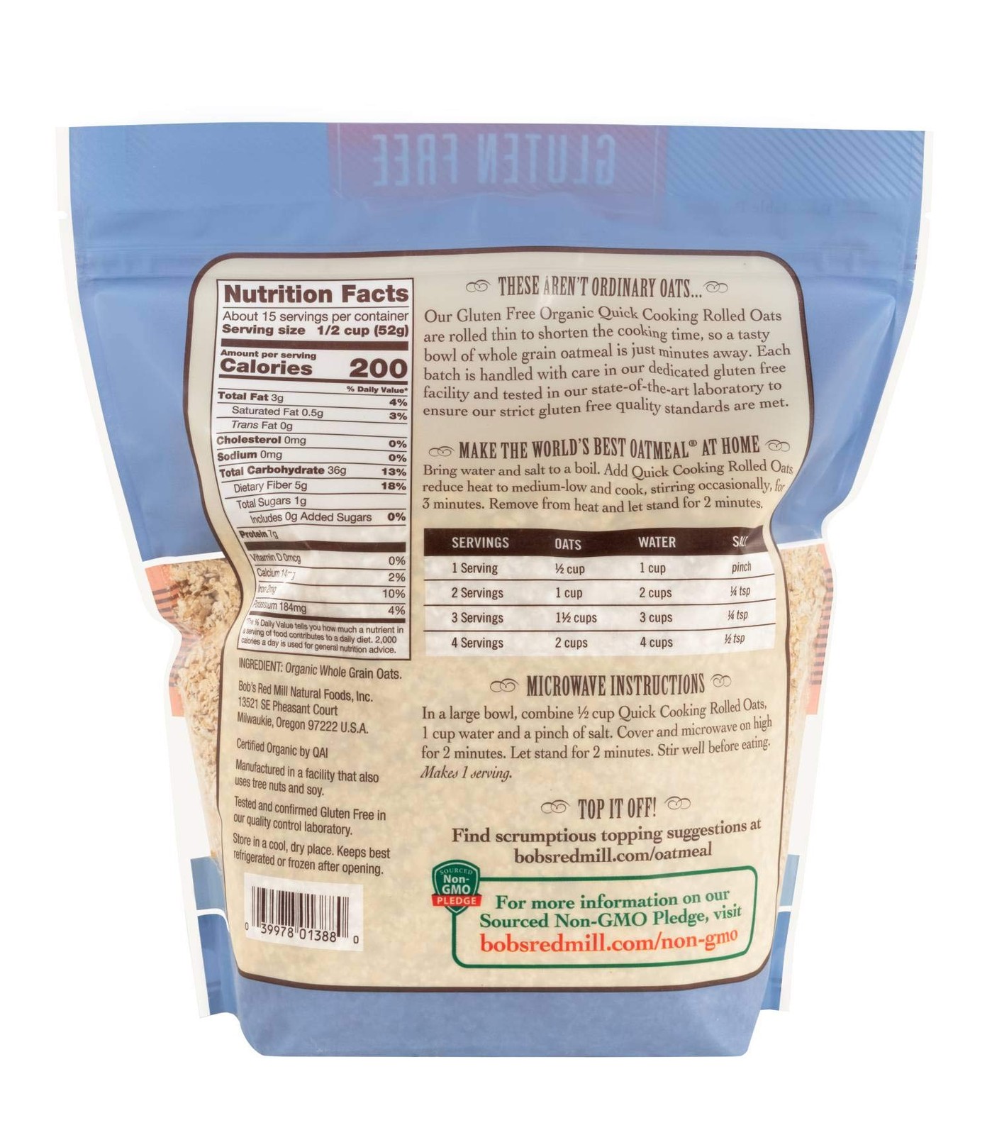 Gluten Free Organic Quick Cooking Rolled Oats, 28oz (Pack of 1) - Non GMO, Wh... gallery