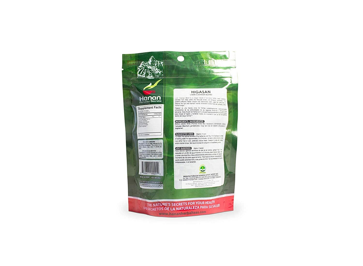 Hanan Peruvian Secrets Higasan Herbal Tea | 100% Natural Liver Cleanser | 1.76oz gallery