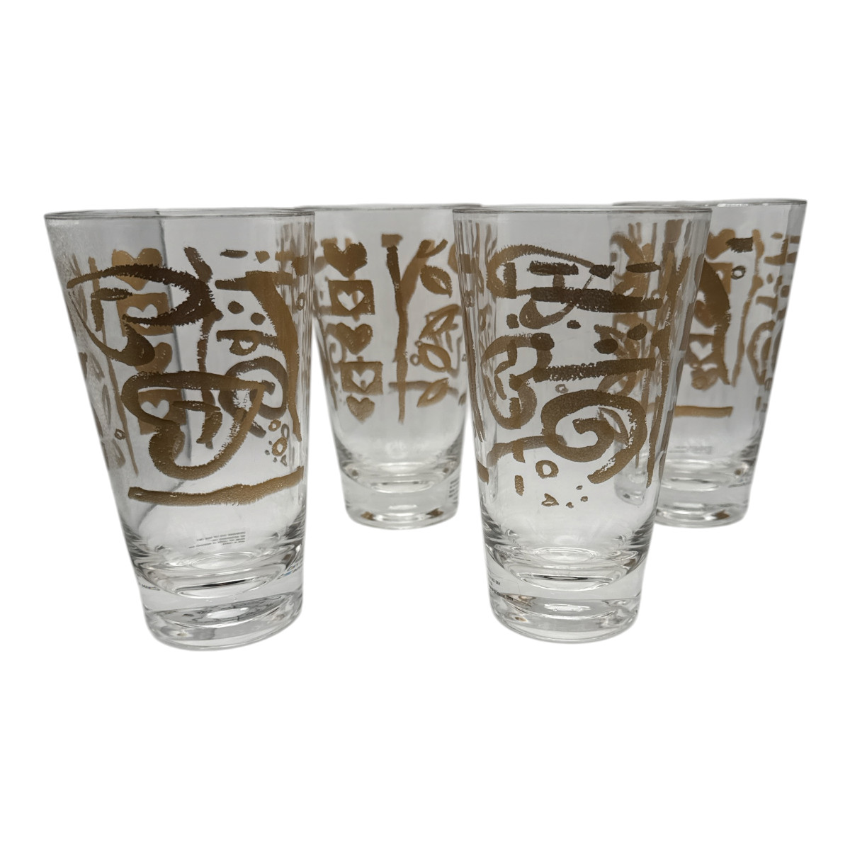 Acrylic Plastic Tumblers Swirl Abstract Drinking Glasses High-Balls Set 4 EUC gallery