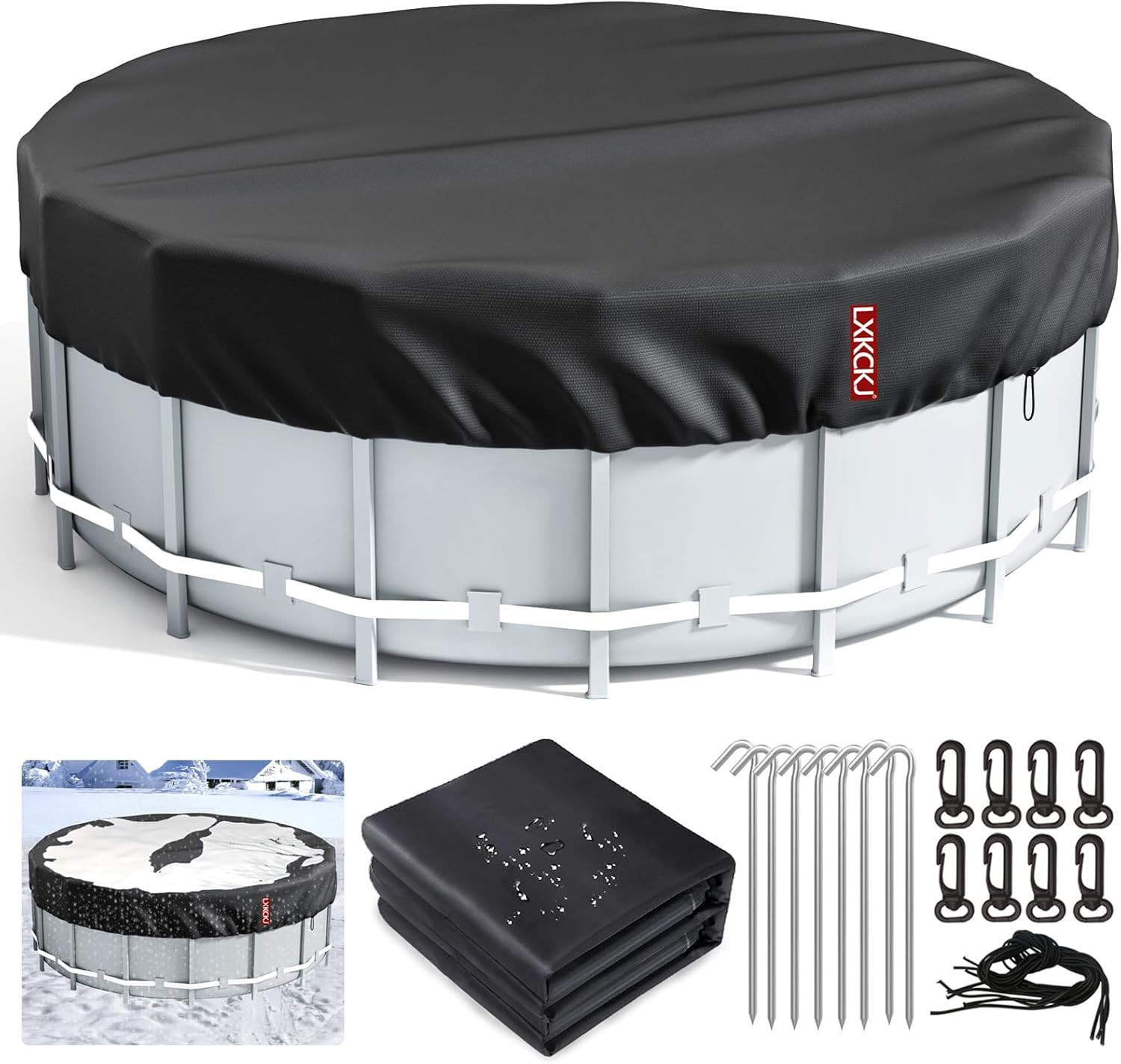 18 Ft round Pool Cover, Solar Pool Covers for above Ground Pools, Winter Pool Co gallery