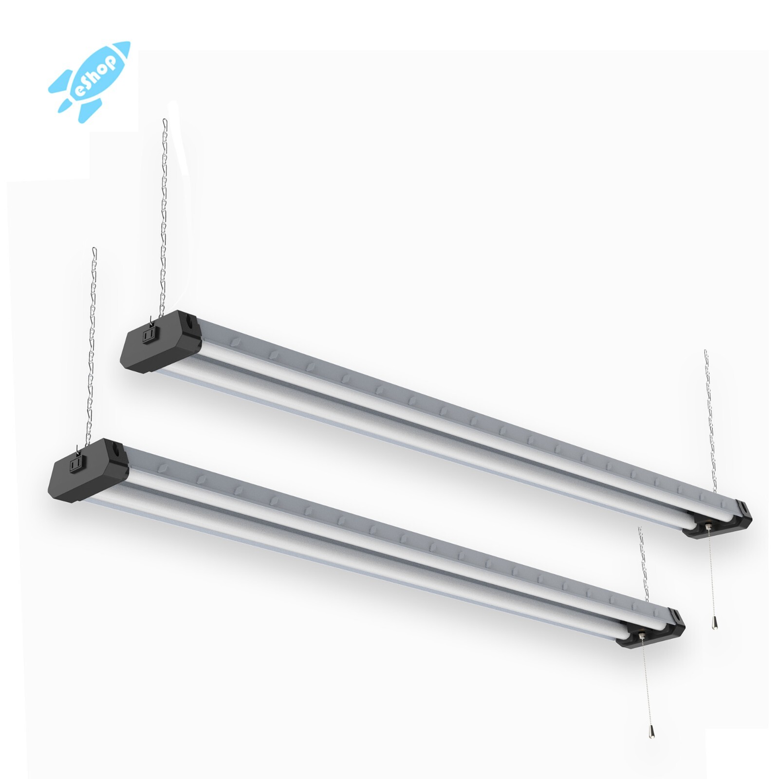 2-PACK 4FT LED Shop Light Heavy Duty Linkable Fixture 5500lm Bright White Garage gallery