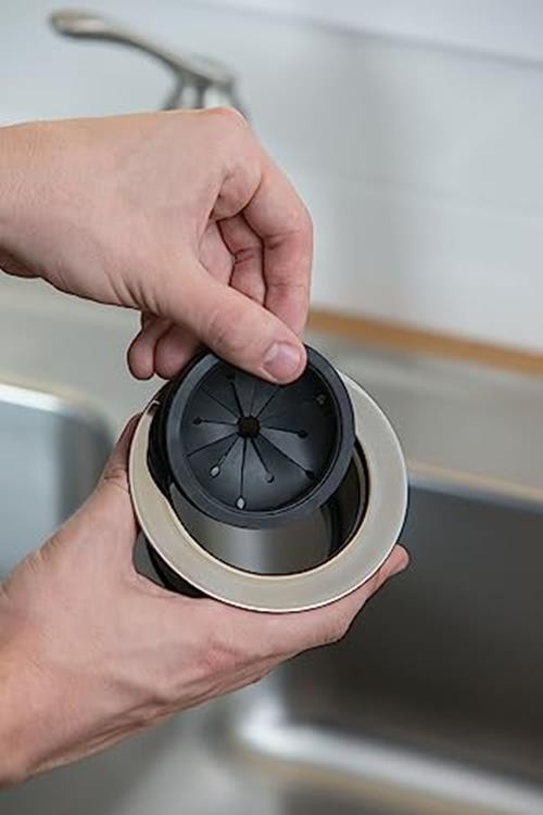 Waste King Black Disposer EZ Mount Garbage Disposal Stopper and Splash Guard gallery