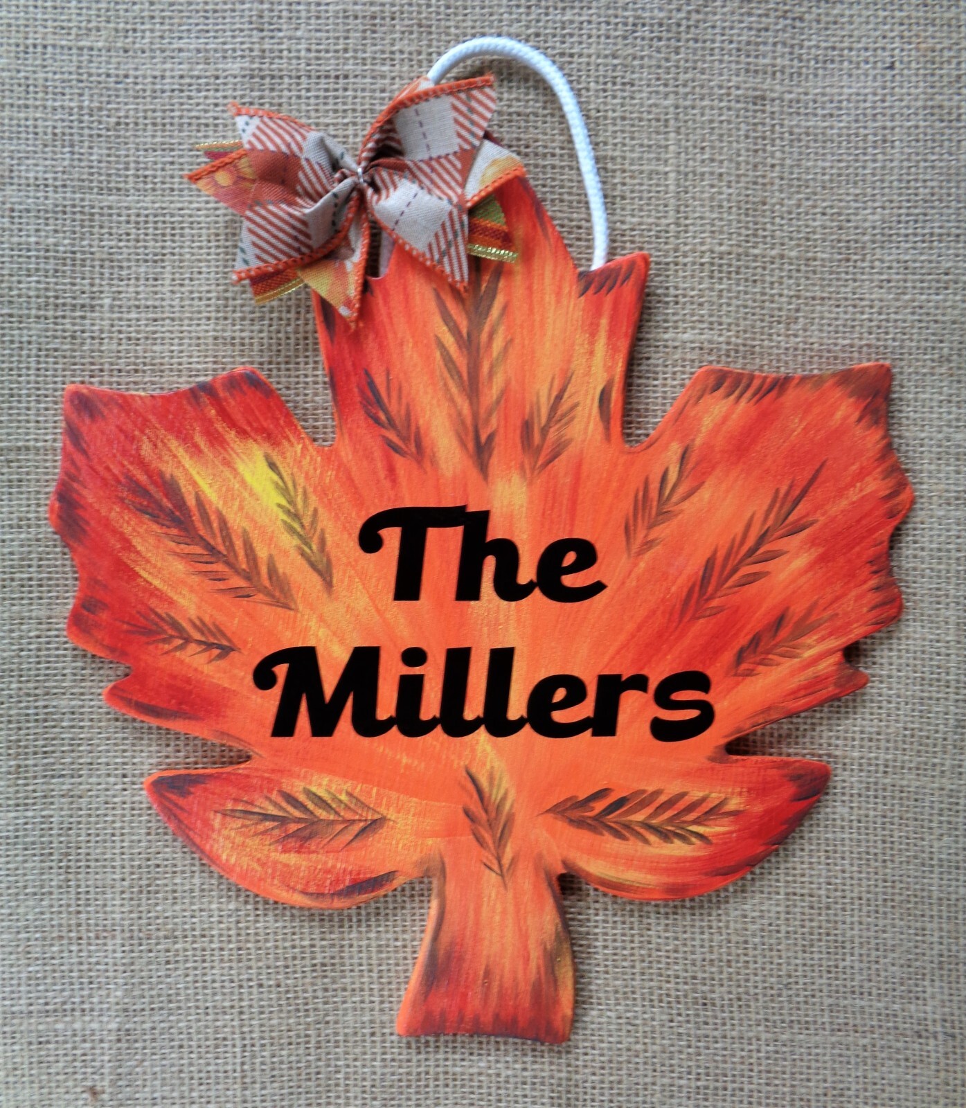 Personalized Name FALL LEAF SIGN Autumn Wall Door Hanger Plaque Halloween gallery