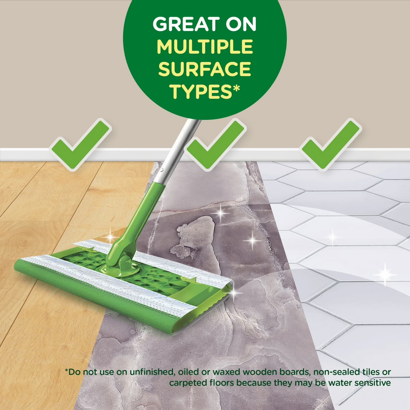 Swiffer Sweeper Wet Mopping Pad Refills for Floor Mop with Febreze, 12 Count ... gallery